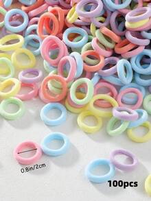 1/20/30/50/100pcs Colorful Small Hair Ties, Multi-Piece Set, Y2K Vibrant Colors, Add Cute Charm To Hairstyles, Suitable For Girls And Women Daily Wear, Outings And Parties - Multicolor a - View 11