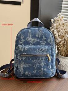 Mochila mini versátil y casual de diseño de nicho minimalista para mujer - Azul Marino - Ver 8