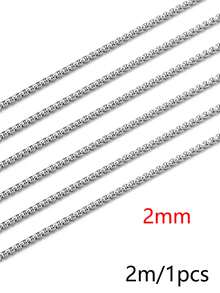 2m 304 Stainless Steel Square Chain 18K Gold Plated Waterproof Round And Square Interlocking DIY Accessories Material Suitable For Making Bracelets And Necklaces - Chain - View 8