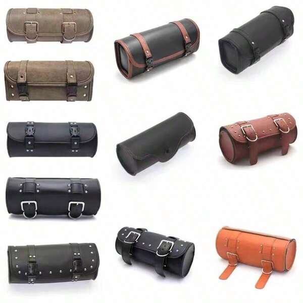 Tas Sepeda Berbagai Gaya, Tas Alat Vintage, Tas Depan Kulit PU, Tas Gantung Universal untuk Skuter Listrik, Tas Depan Sepeda, Tas Bersepeda, Aksesoris Modifikasi Kendaraan Listrik, Tas Depan Kulit PU, Tas Gantung, Tas Alat, Tas Bersepeda, Tas Penyimpanan Skuter