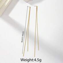 Extra Long Tassel Earrings, Personalized Versatile Elegant Minimalist Long Ear Wire - Multicolor - View 3