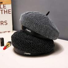 Fashion Handmade Rhinestone Starry Newsboy Cap Women's Versatile Beret Spring Autumn Metal Letter Fully Rhinestone Painter Hat Vintage Artistic Style Beret Daily Wear Hat - Butterfly - View 10