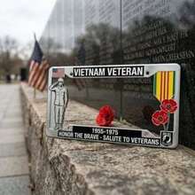 Veteran Memorial Frame License Plate Commemorative Frame Iron Art Craft Decorative Ornament - Multiple Styles - View 4