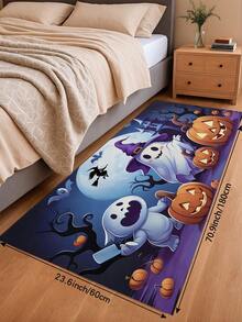 1/2pcs Halloween Kitchen Decor Rug, Cute Ghost Pumpkin Kitchen Rug And Mat, Non-Slip Washable Absorbent Kitchen Accessories Decor Mat - Multicolor - View 9