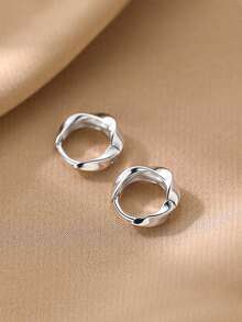 1 Pair Minimalist Mobius Geometric Copper Ear Cuffs Suitable For Women's Daily Commute Wear - Silver - View 8