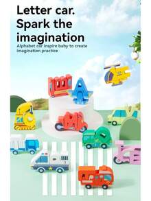 Mainan Favorit Bayi! 26 Balok Kayu Alfabet dengan Transportasi, Hewan, Dinosaurus, dan Kata-kata Bahasa Inggris, Mainan Edukasi Pembelajaran Dini untuk Balita - MultiWarna - View 12