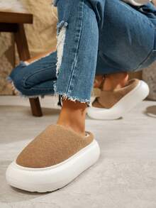 Damen Mode Dicksohlige bequeme Outdoor Pendeln Zuhause Innen Warm Hausschuhe, Herbst/Winter - Braun - Übersicht 3