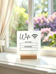 1 個櫸木底座 WiFi 密碼告示牌，壓克力牆面裝飾牌，附可擦拭標記筆，裝飾吊飾，店鋪告示牌，咖啡店告示牌，餐廳告示牌，居家裝飾，房間裝飾，牆面裝飾禮物，生日紀念品，畢業紀念品 - 底座款 - 查看 4