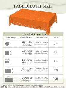 1pc,Autumn Style Tablecloth,Floral & Line Print Tablecloth,Square Tablecloth,Picnic Blanket,Multiple Sizes Available,Perfect For Family Dining,Restaurant Decor,Kitchen Decor,Home Decor,Outdoor Party Decor - Multicolor - View 5