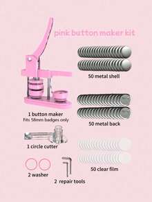 1pc 58mm Badge Making Punch Set, DIY Button Maker, Portable Multi-Function Handmade Tool, Suitable For Fridge Magnets, Keychains, Brooches, Halloween Christmas DIY Crafts And Gifts, No Installation Required - Multicolor - View 28