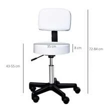 Salon & Spa Stools - White + Bonded Leather - View 4