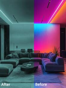 1 捲 5050 RGB LED 智慧電視燈條，柔性自黏式變色可調光，適用於電視背景、遊戲室、聖誕節、節日派對、情人節裝飾與氛圍照明 - 彩色 - 查看 11
