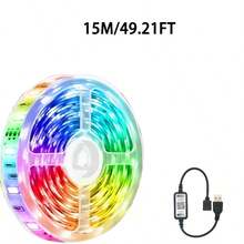 1 捲 5050 RGB LED 智慧電視燈條，柔性自黏式變色可調光，適用於電視背景、遊戲室、聖誕節、節日派對、情人節裝飾與氛圍照明 - 彩色 - 查看 19
