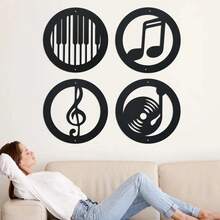 1 Set Music Note Wall Decor Set - Iron Frame Outline Painting, Durable Metal Sculpture, Suitable For Home And KTV Decoration, Perfect For Room Decor. - TY-204-03 - View 8