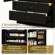 Kitchen Cabinet With 3 Sliding Shelves, Drawers, And A Tall Double-Door Pantry With Door Shelves For Kitchen, Dining Room, And Living Room - 查看 8