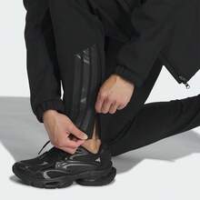 adidas Wind BONDED FLEECE OPEN HEM 運動拉繩條紋反光薄絨收口運動長褲 男款 - 黑色 - 查看 4