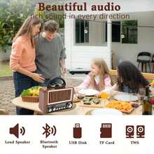 Radio Tuning Knob Radio, Usb Tf Card Radio, Mp3 Radio Player, Rechargeable Radio, Built-In Lithium Battery Radio, Multi Function Transistor Radio, 1200mAh Radio Battery, Portable Music Speaker With Radio - View 4