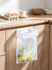 20pcs/1pc Squeezable Foldable Wall-Mounted Trash Can, Dual-Color Solid Minimalist Plastic Bag Storage Rack, Drill-Free Multi-Functional Organizer, Suitable For Adults, Renters, Kitchen, Bathroom, Balcony, All-Season Home Use - Multicolor - View 4