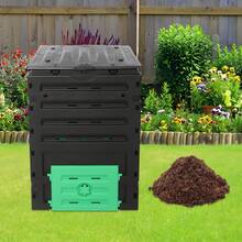 SanBouSi Large Capacity 450L Garden Compost Bin 1PCS Rectangle Compost Bin Outdoor - Black and Green - View 6