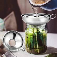 Stainless Steel Wide Mouth Canning Funnel With Handle, Large Caliber Easy Clean Kitchen Funnel For Liquid & Dry Food, Multipurpose Transfer Funnel For Jars Honey Oil Beans Grains - View 4