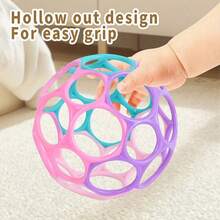Colorful Baby Handheld Grip Ball Rattle Toy, Hollow Design Easy-To-Grip Sensory Toy, Early Development Toy, Suitable For Newborn Baby Christmas, Halloween, All Holiday Occasions, Birthday Gift (Random Color) - Multicolor - View 7