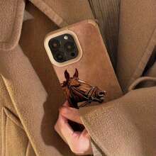 Brown Horse Pattern Phone Case Suitable For IPhone 17 16 15 14 13 12 11 Pro/Max/Plus Anti Drop And Shockproof Back Cover - ZS - 查看 3