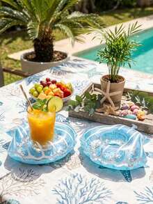 5pcs Glitter Shell Inflatable Drink Cup Holders/Floating Cup Holders, Reusable, Suitable For Pool Parties, Summer Garden Gatherings And Swimming Activities, Fashionable Colorful Fun Accessories, Also As Home Party Decor, Summer Essential - A - View 4