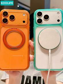 Koolife 1 pieza Funda magnética para teléfono con soporte giratorio de 360°, protección de cámara con ventana grande, carcasa a prueba de golpes compatible con MagSafe, regalo perfecto para mujeres y niñas, apto para iPhone 17/17 Pro/17 Pro Max - Negro - Ver 4