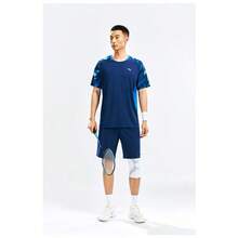 Anta Dingyin Men's New Quick-Dry Breathable Short Sleeve T-Shirt, Sports Training & Competition Top - Deep-sea Blue-3 - View 2