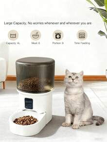 4L 自動貓糧餵食器，適用於貓狗的自動寵物餵食器，易於安裝與清潔 - 4L - 查看 3