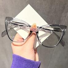 EIGIIS 1 Pair Women's Cat Eye Glasses, Fashion Vintage Spring Hinge, Plastic Medium Size Retro Classic Cool - A - View 8