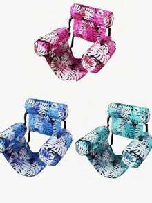 1pc/2pcs Adult Heavy Duty Inflatable Pool Float, Tropical Leaf Pattern Inflatable Pool Lounge Chair, Suitable For Summer Party Water Beach Lake Fun, Beach Relaxation, Eye-Catching Design, Comfortable Mesh Fabric, Adult Beach Chair - Multicolor - View 10