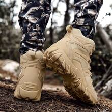 Men's Hiking Boots All-Terrain Shock-Absorbing/Outdoor Mountaineering Boots, Featuring Lace-Up Ankle Design, Non-Slip Rubber Sole And Ergonomic Design Suitable For Camping, Hiking, Work And Long-Term Use - 702 Khaki - View 4