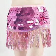 Glitter Tassel Waist Chain Belly Dance Costume, Dance Waist Ornament Performance Outfit - Multicolor - View 9