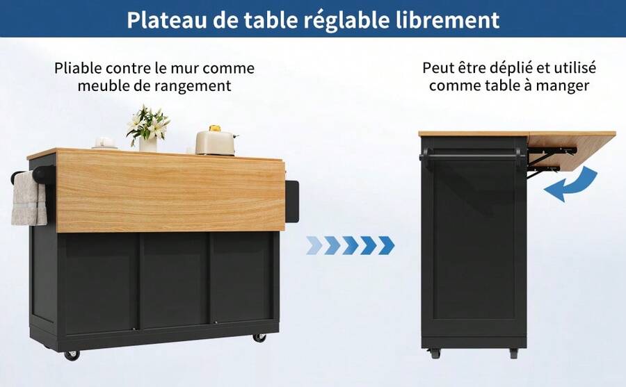 Mobile Storage Islands - Black - View 1