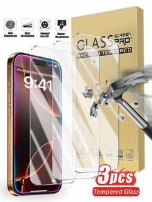 3片裝全螢幕鋼化玻璃螢幕保護貼,相容 iPhone 及其他機型,採用高透光高清晰鋼化玻璃,細節呈現清晰,安裝後不影響手機殼使用,高硬度表面可抗日常刮痕,適合健身運動記錄、戶外導航與辦公文件處理等多種環境,防水性能提升耐用度 - 無色 - 查看 44