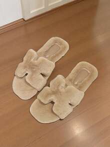 Pantoufles kaki pour femmes, pantoufles douces et moelleuses pour la maison, pantoufles ouvertes confortables et chaudes en peluche, pantoufles confortables pour l'intérieur/l'extérieur, pantoufles respirantes en peluche moelleuse, pantoufles légères d'hiver pour le sol de la maison, pantoufles de chambre en peluche de couleur unie pour femmes - Kaki - Voir 9