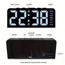 Jam Alarm Digital, Jam Meja Cermin Estetik dengan Lampu Latar Multi-Warna, Dekorasi Lampu Samping Tempat Tidur Kamar Tidur untuk Remaja Perempuan, Perlengkapan Kamar Asrama yang Lucu, Hadiah Natal Wisuda - beraneka warna - View 9