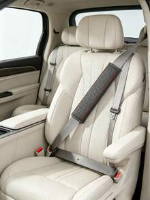 PU Leather Car Seat Belt Cover With Quilted Design, Enhance Safety And Comfort - A - View 4