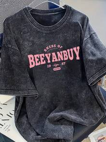 [24h Versand aus DE/FR/ES] Damenmode Kurzarm-T-Shirt, dick, reine Waschung, Sommer-Cartoon-Print Kurzarm, einzigartiges Nischendesign-Top#1111perfect gift - A - Übersicht 3