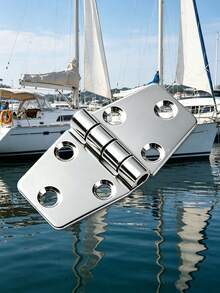 4pcs 76x38mm Marine Grade Stainless Steel Hinges, Fit For Ships, 3"X1.5" Windows, 6-Hole Hardware Hinges - Silver - View 3