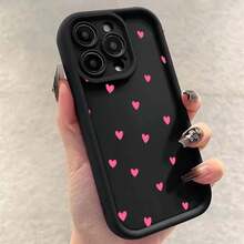 Cute Mini Heart Shockproof Phone Case For IPhone 16 Plus 15 Pro 14 13 12 11 17 Pro Max 16E 17 Air Matte Soft Silicone Back Cover - 酒紅色 - 查看 4