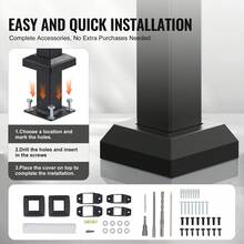 Handrails For Outdoor Steps, 2-3 Step Stair Hand Rail & Indoor Railing Kit, Railings For Outside Steps With Installation Kit, Hand Rails For Seniors,Porch Railing & Deck Hand Rail, Black - 2-3 Steps - View 4