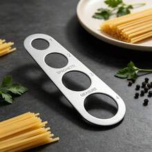Stainless Steel Pasta Measuring Cup, 4-Hole Kitchen Tool, Precise Portion Control - Silver - View 2