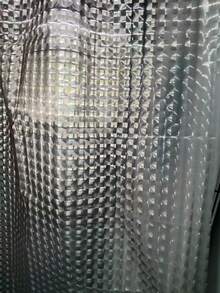 3D水晶透明塑膠浴簾 180*180cm 薄款輕量冰塊紋浴室淋浴內襯，附塑膠扣眼 - 灰色 - 查看 2