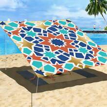 1PC Outdoor Canopy Awning, Protection Sun Shade Tarp, Foldable Durable Breathable Shelter Tarp, For Beach Garden Patio Camping Backyard, Beach Tarp Sun Shades Outdoor Camping Equipment - Bohemia D - View 19