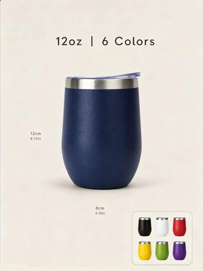 1pc 350ml/12oz Coffee Cup With Lid, Cold Tea Cup, Stainless Steel Vacuum Insulated Tumbler, Portable Cup For Cold And Hot Drinks, Suitable For Work, Commute, School, Holiday Gift