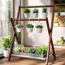 1 pieza Perchero vertical plegable de bambú compacto, se puede usar como toallero, perchero multifuncional, estantería de almacenamiento, estantería de armario independiente, solución de almacenamiento multifuncional para dormitorio y sala de estar, diseño sin rebabas que protege la ropa, también se puede usar como estantería de zapatos simple y estantería de almacenamiento - Multicolor - Ver 7