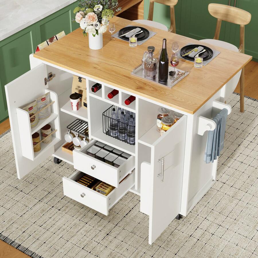 Mobile Storage Islands - White - View 1