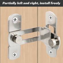 2 Pieces Sliding Door Lock Set, 90° Sliding Lock, Stainless Steel Door Lock, Right Angle Door Lock, Suitable For Barn Doors, Windows, Garden Cabinets (Black/Silver) - Stainless Steel - View 1